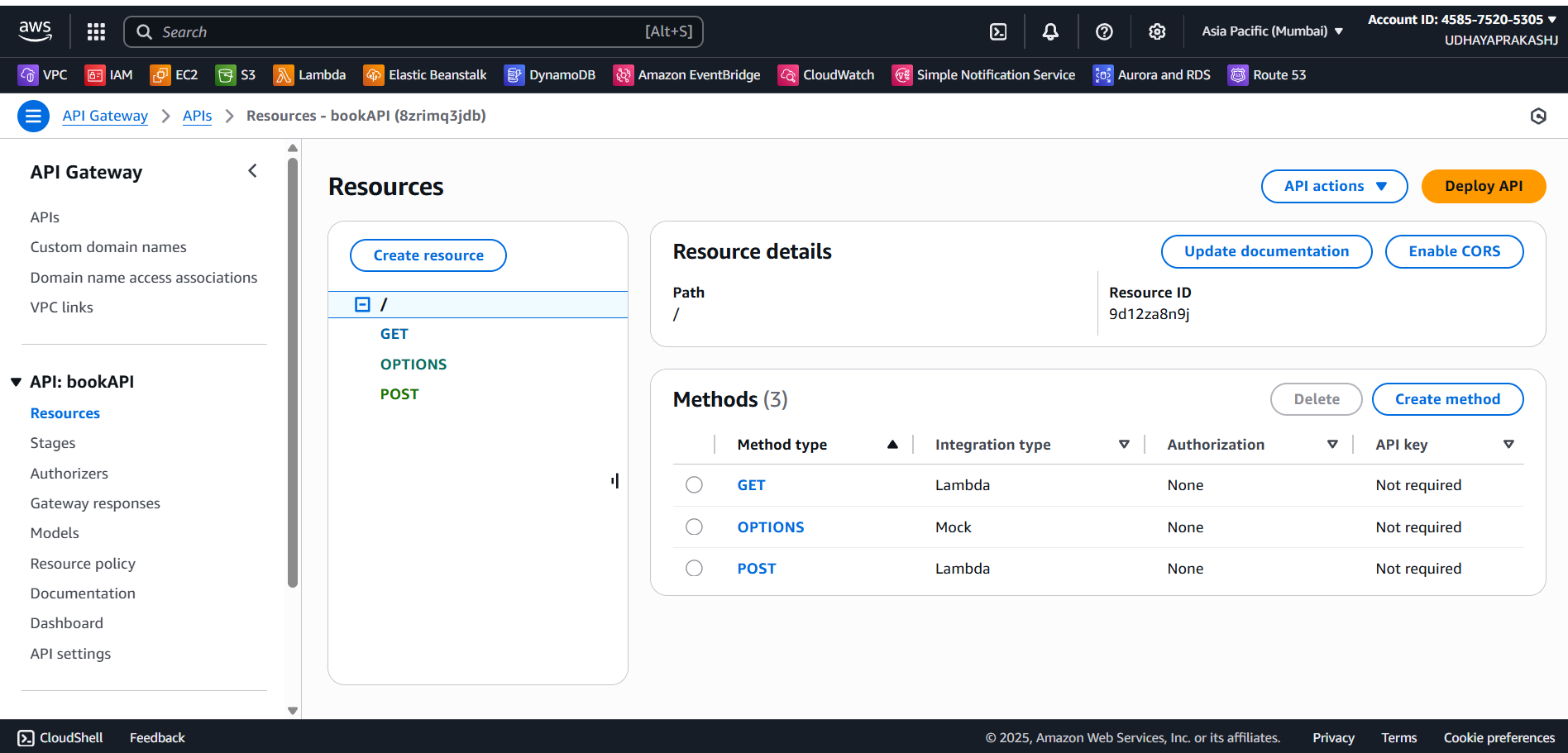 DynamoDB Table Screenshot